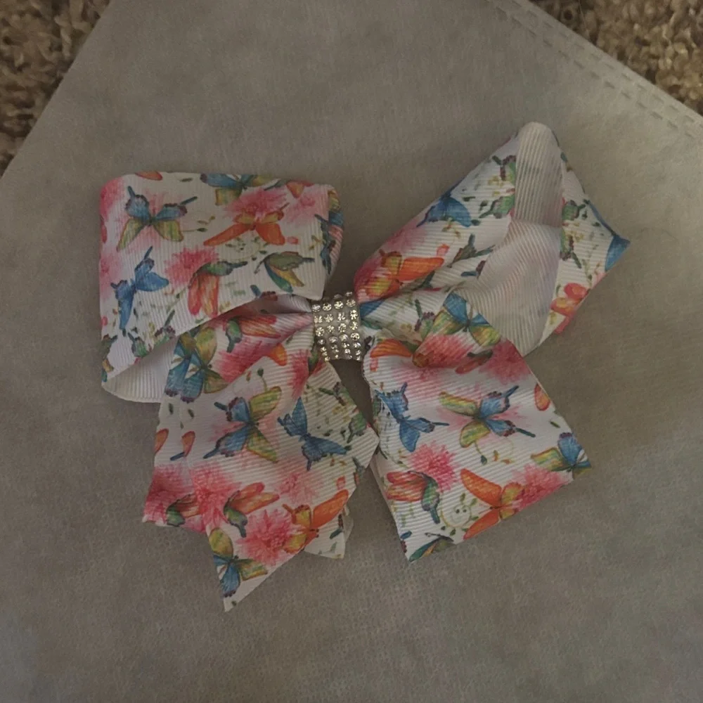 Floral Butterfly Ribbon Hair Bows